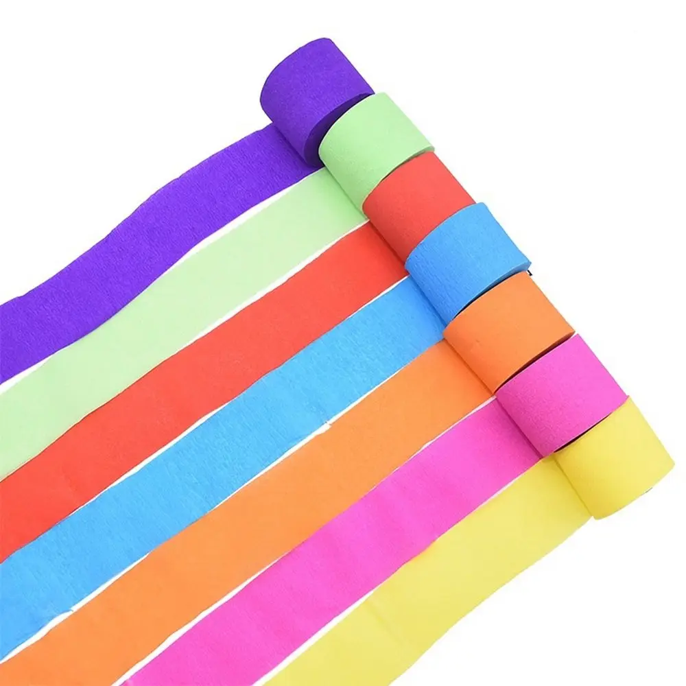 Wrapping DIY Decoration Ceremony Birthday Party Handmade Crinkled Papers Streamer Roll Craft Crepe Paper