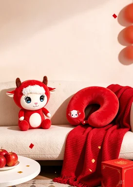 2 in 1 Transformable Sheep Plush U Neck Pillow Lamb Travel Pillow Festival Gift for Airplane Office Nap