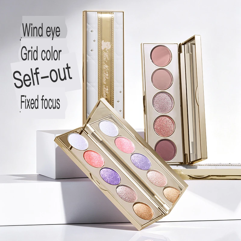 Little Bear's Luxurious And Dazzling Diamond Light Five-color Eyeshadow Palette Little Bear's Five-color Diamond Eyeshadow