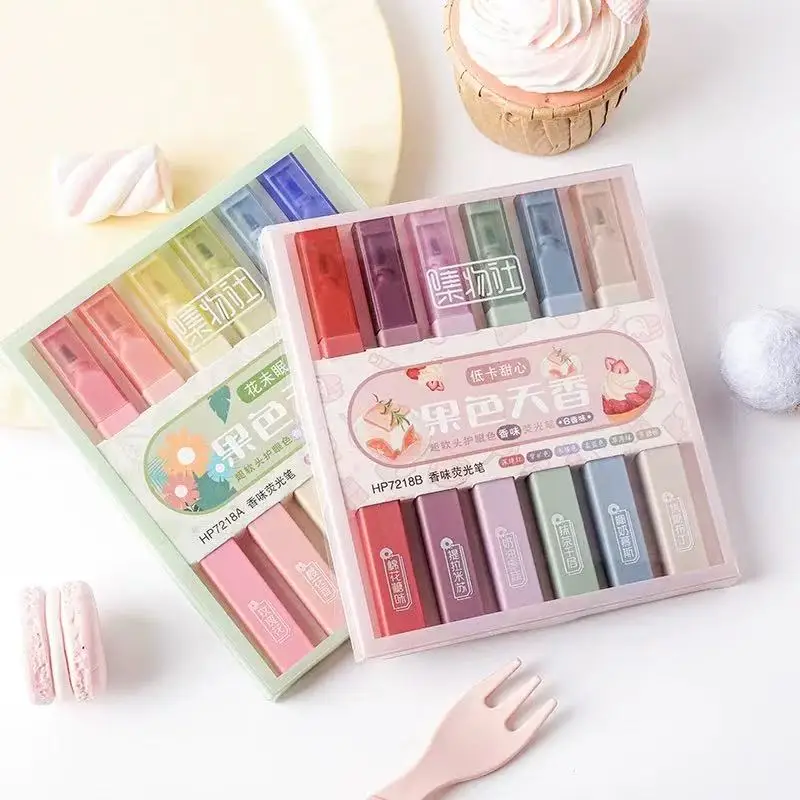 

Kawai Stationary Eye Protecting Color Soft Head Highlighter Set Fruit Handbook Homework Color Pen Fruity Fragrance Essential