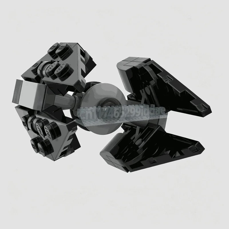 NEW 37PCS Micro Scale Fighter Interceptor MOC Custom Building Blocks Sci Fi Spaceship DIY Creative Assembly Educational Toy Gift
