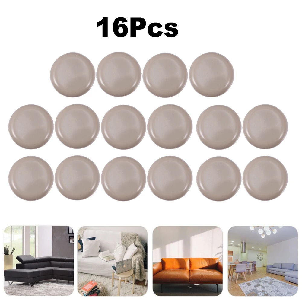 16pcs Carpet Sliders Chair Glides Chair Leg Floor Protectors Furniture Coasters Anti Scratch Self Adhesive Noise-proof Glide Mat