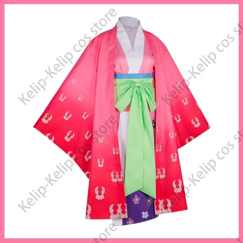 

CyAnime Kozuki Hiyori Косплей Костюм Wano Kuni Country Парик принцессы Японское кимоно Плащ Халат Женский сексуальный костюм на Хэллоуин