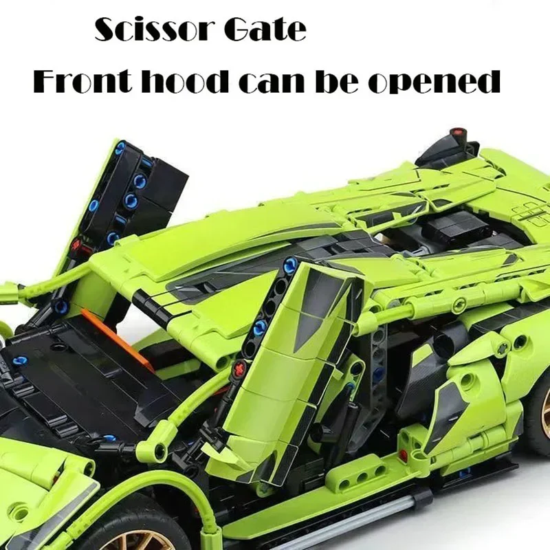 1280PCS Technical 1:14 Sian Lambo Super Sports Car Building Blocks MOC City Speed Vehicle Assemble Bricks Toys For Kids Boys