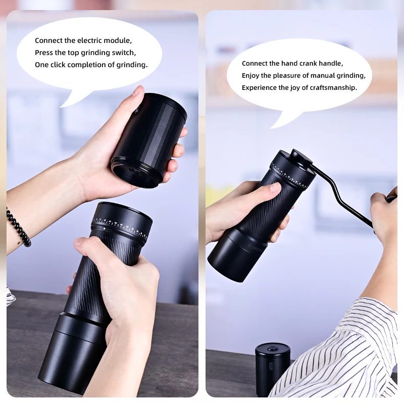 Manual Electric Dual-use Ten-star Conical Burr Fine Uniform Low-noise Portable Detachable Minimalist Durable Coffee Grinder