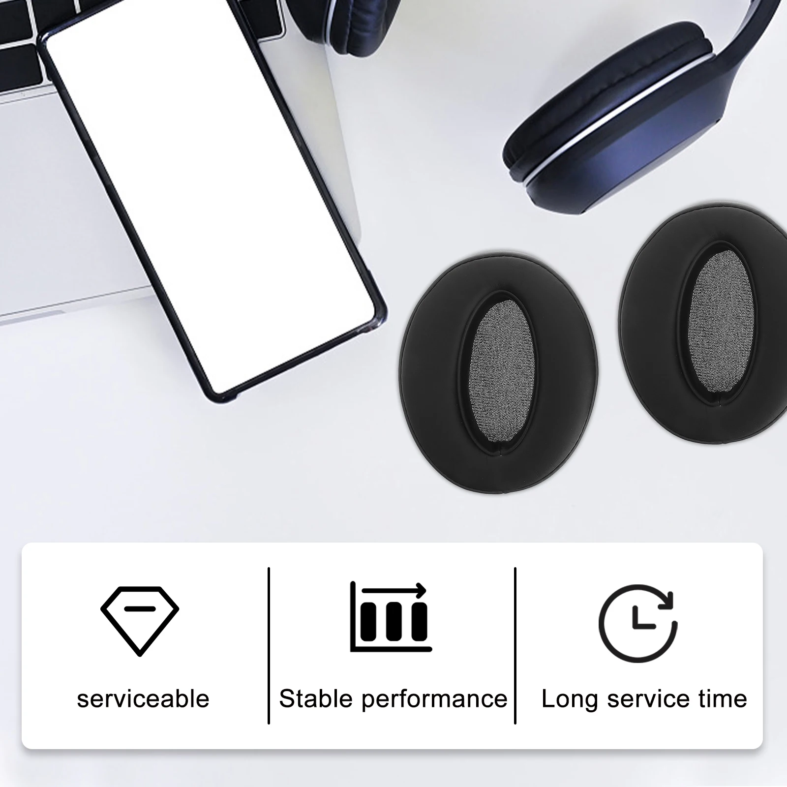 

2 Pcs Earmuffs Headset Pad Cushions Pads Replacement Earpads Wired Headphone Accessories Covers Sponge
