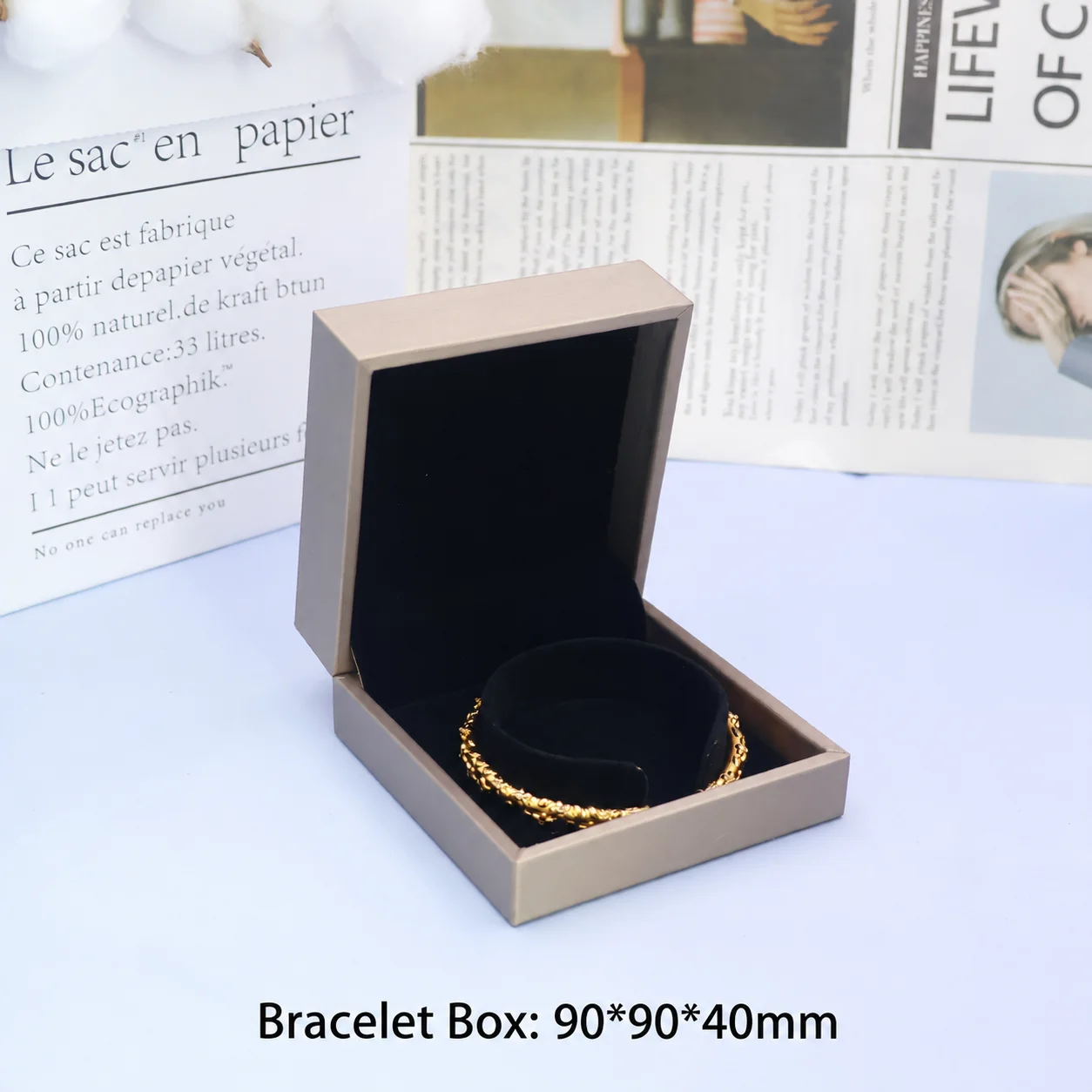 Bracelet Box Brushed Gold Jewelry Packaging Box Ring Box Stylish For Proposal Gift Packaging Jewelry Collection Rings Earrings