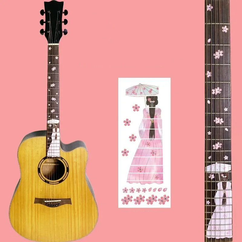 Novelty Cross Inlay Decals Guitar Fretboard Stickers Electric Acoustic Guitar Bass Fingerboard Sticker Ukulele Decorative Decals