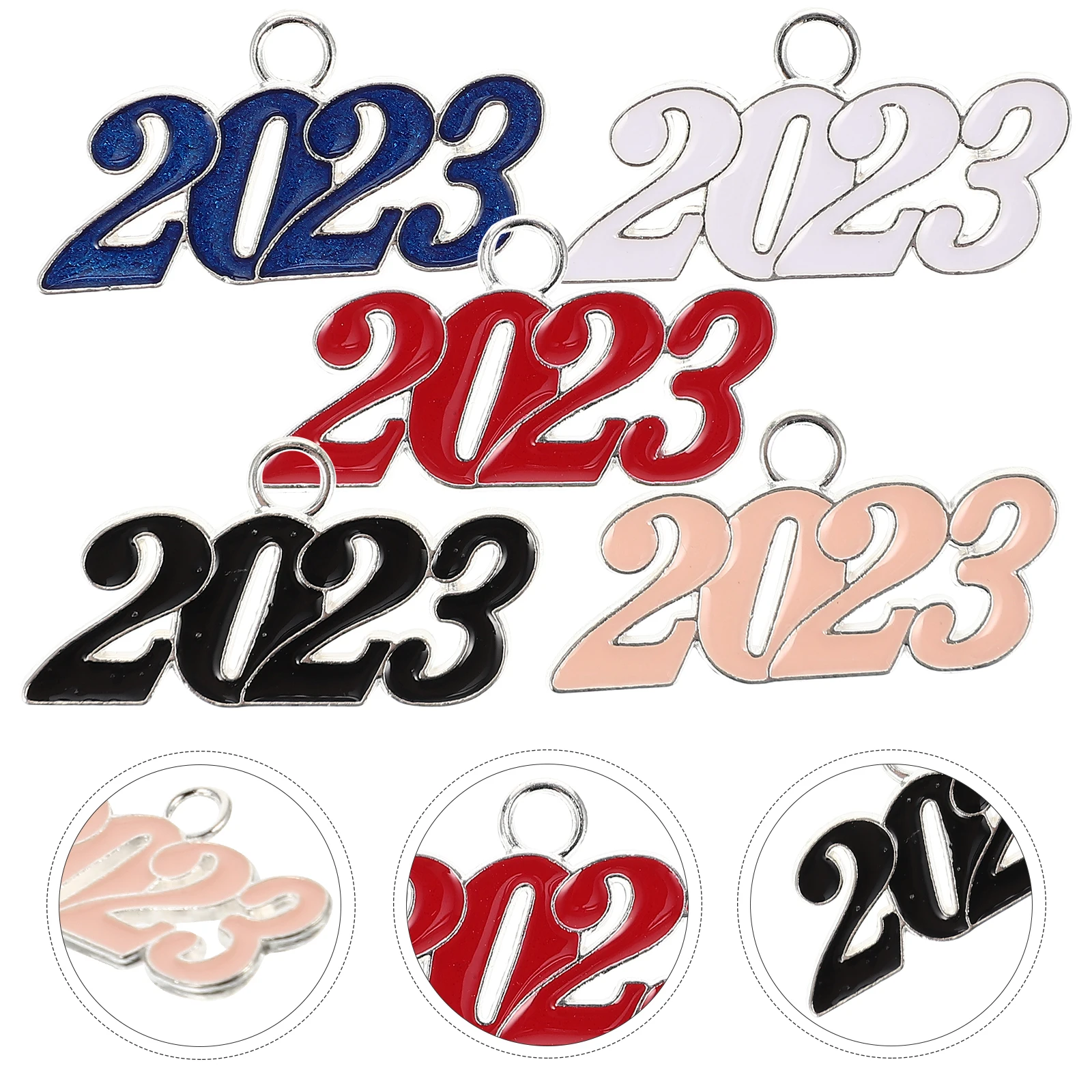 

25Pcs Assorted 2023 Colorful Number Charms Jewelry Making Pendant Keychain Decorations for All Occasions