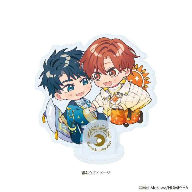 BL Bloom & Mellow Kis exhibit Ribbon Dress Theme Q-style Acrylic Figure Stand Model Plate Keychains Bedroom decoration