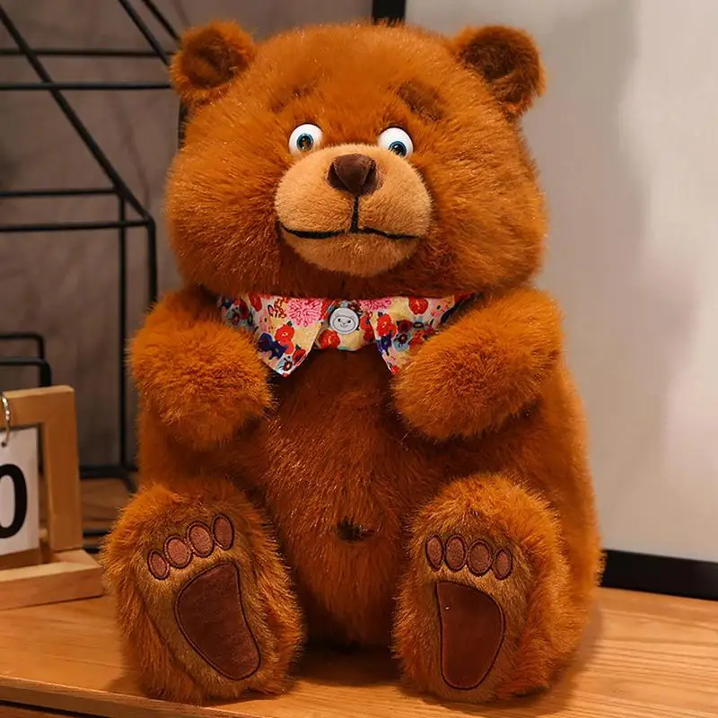 ตุ๊กตาหมีตุ๊กตาสัตว์สีน้ําตาลตุ๊กตาหมีตุ๊กตาหมีตุ๊กตาสะสมการ์ตูน Sleeping Soothing ตุ๊กตาเด็ก Huggable Companion สําหรับ