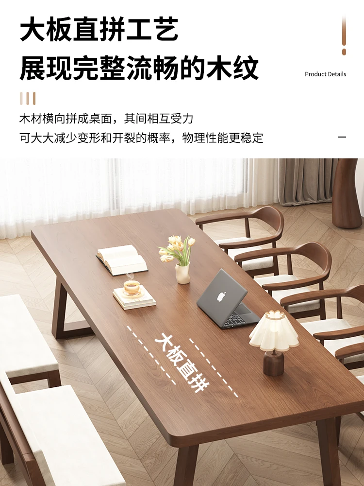 Log large board table living room large long desk student home study office solid wood