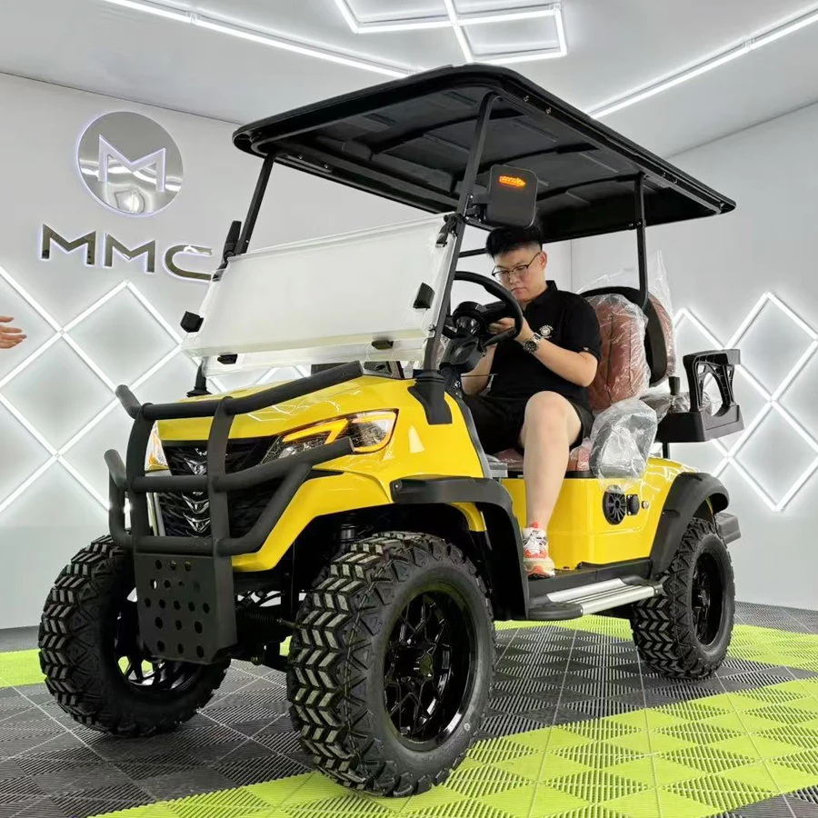 6 مقاعد مرتفعة 14 بوصة إطارات كبيرة للطرق الوعرة CE Street Legal 72V بطارية ليثيوم عربة جولف كهربائية