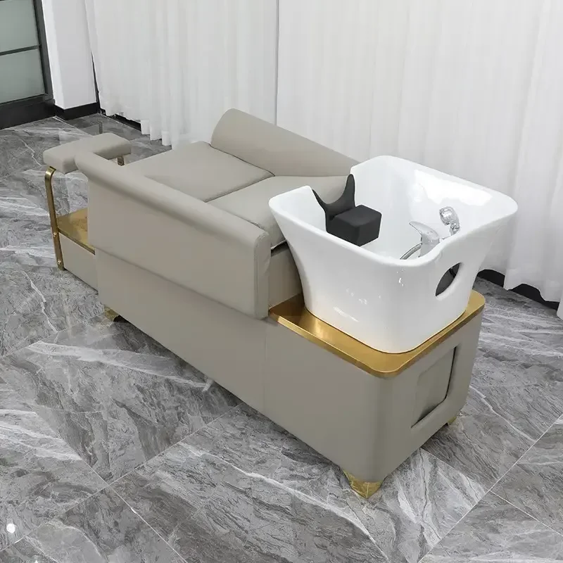 Popular Barer Bed Electric Salon Shampoo Chair Barber Shop Equipment Multifunctional Shampoo Bed Colors Can Be Customized