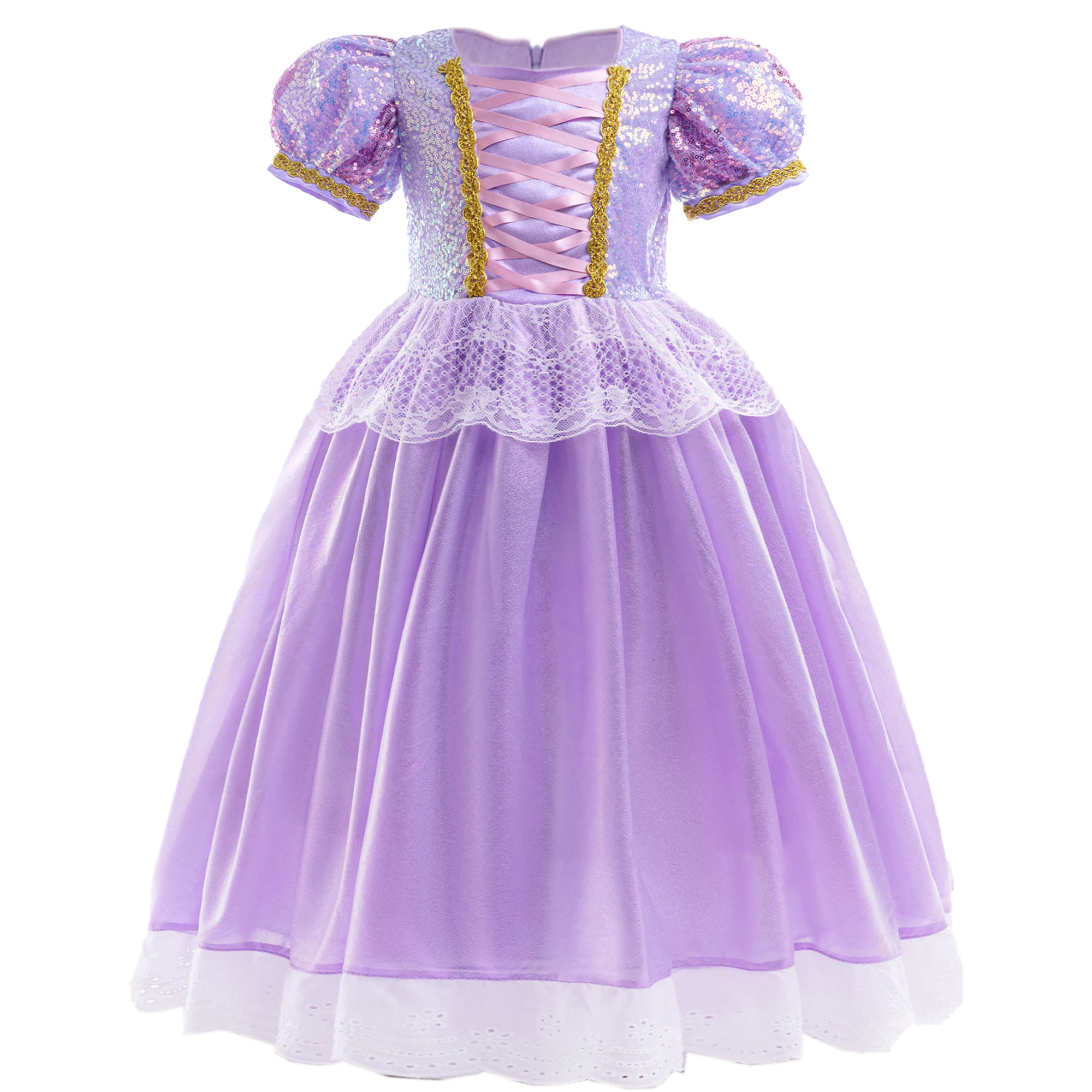 

Sequins Rapunzel Princess Girls Dress Cosplay Costume Tulle Birthday Dresses for Girl Carnival Christmas Halloween Kids Clothing