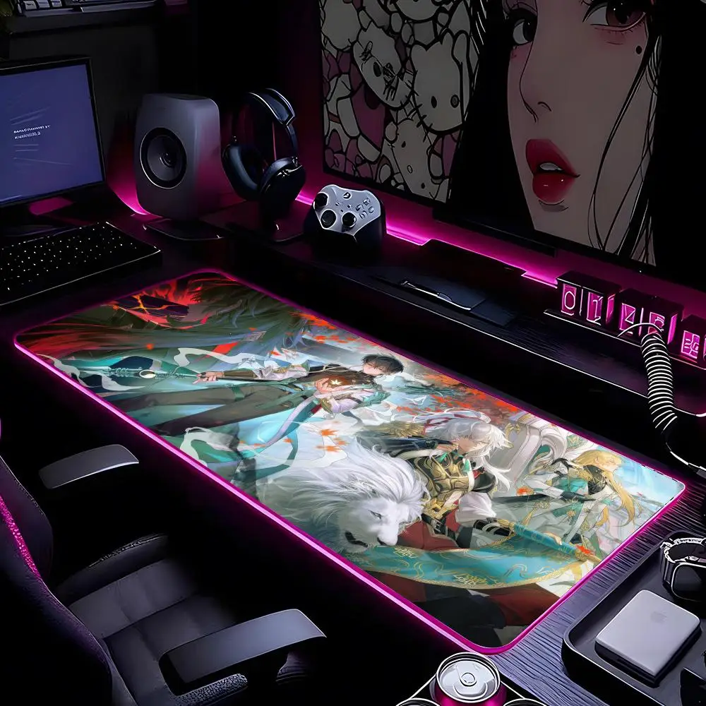 

Dan Heng Honkai Star Rail Mouse Pad Mousepad HD Printing Computer Gamers Locking Edge Non-slip RGB Mouse Pad XXL90x40cm Keyboard
