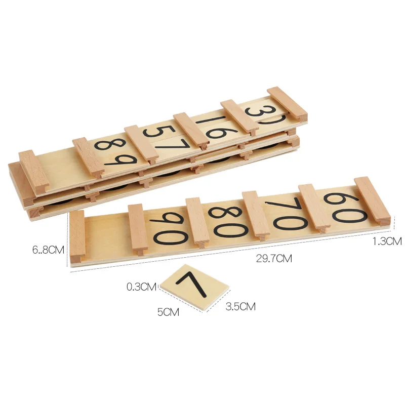 Children\'s Wooden Montessori Numbers 1-99 Learning Card Math Teaching Aid Preschool Children Early Education Educational Toys