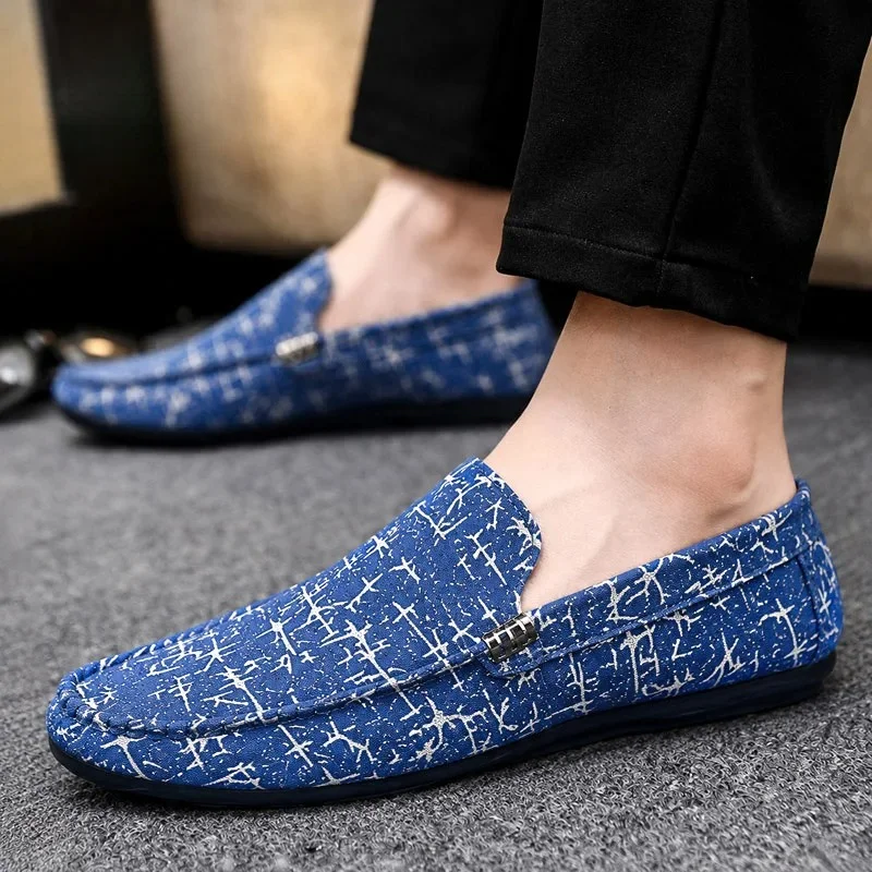 Spring Autumn Men's Casual Single Shoes Fashion One Foot on Set Lazy Shoes Men Shoe