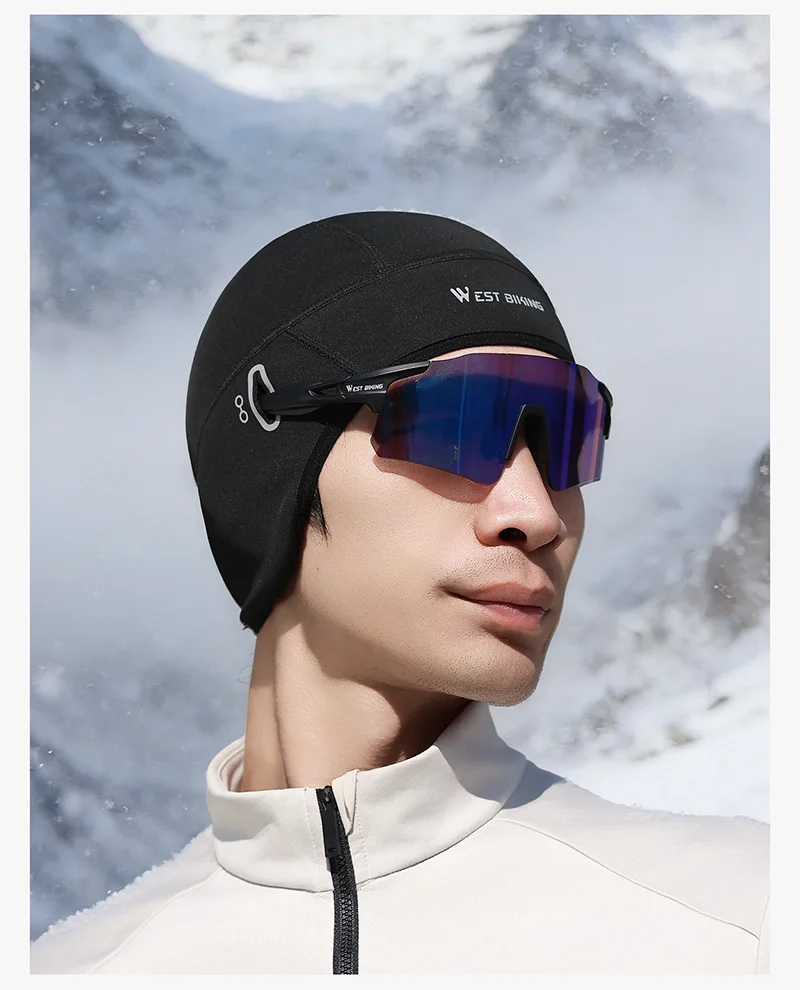 WEST BIKING Winter-Warm-Fahrradmütze, winddicht, Thermo-Fleece-Mütze, Ohrenschutz, bequeme Outdoor-Sportmütze, Laufen, Skifahren – Detail 13