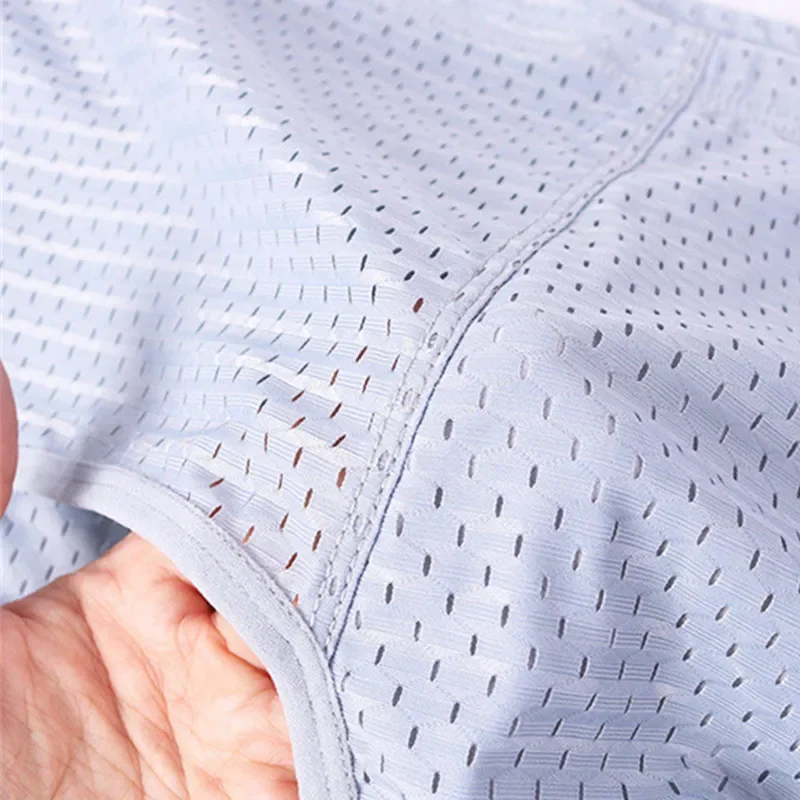 Men Briefs Underwear Ice Silk Plus Size Oversized 10XL 9XL 8XL 7XL Summer Thin Male Underpants High Elastic Mesh Male Underpants