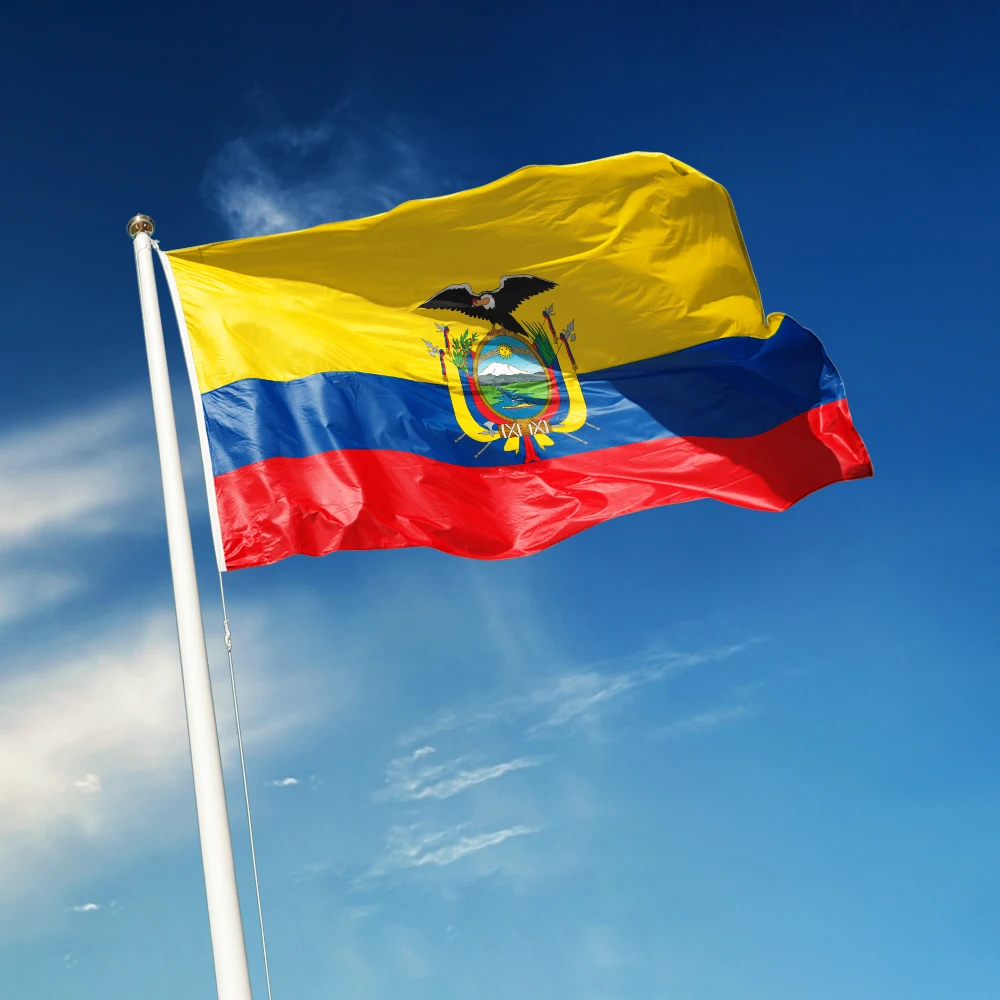 3x5 Ft Ecuador Flag Vivid Color and Fade proof Republic of Ecuador Polyester with Brass Grommets 3 X 5 Ft