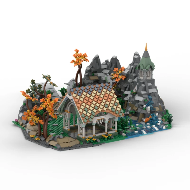 

2345pcs Rivendell Extension House and Mountain Base Architecture Moc Building Blocks Model Assembly Toys Kids Christmas Gifts