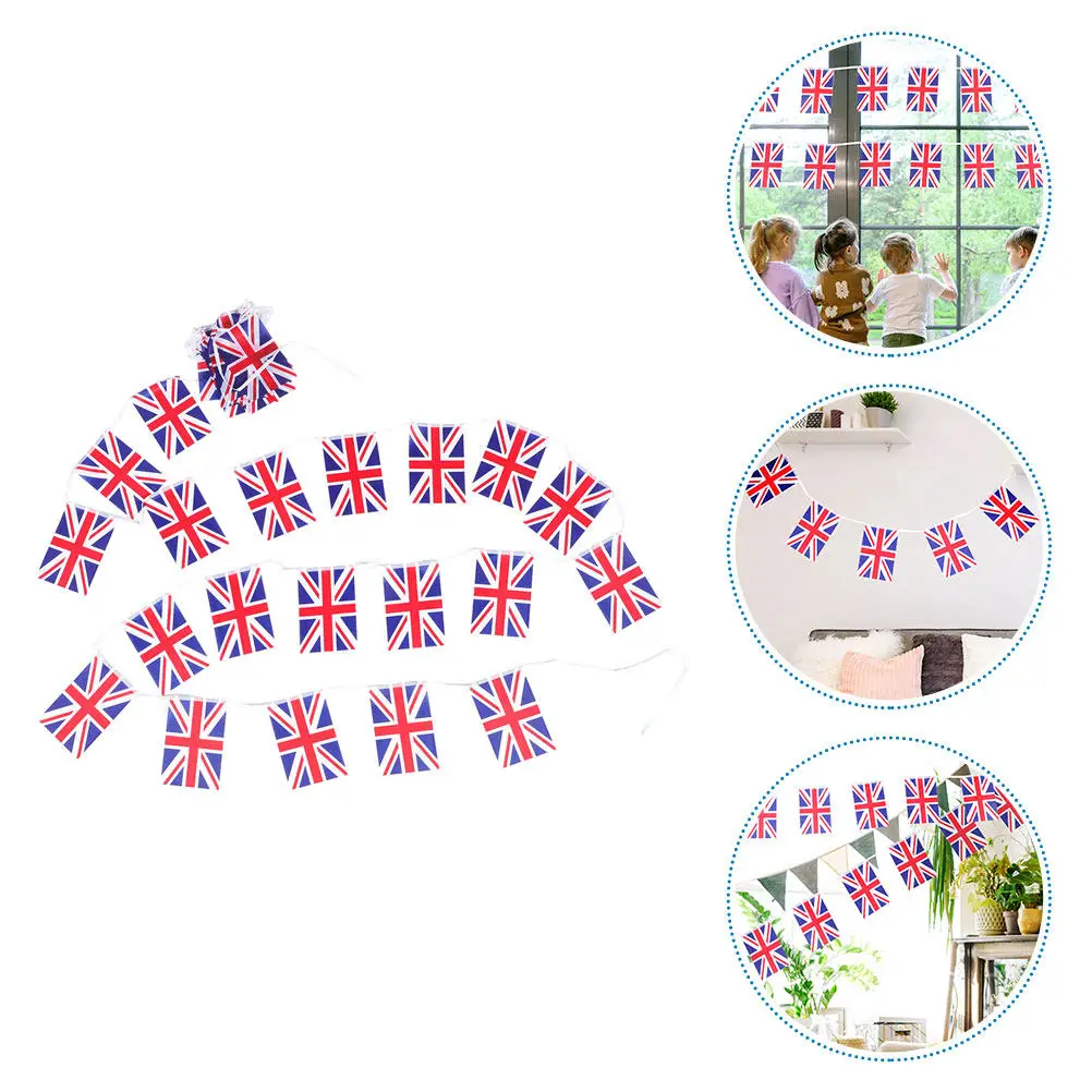 Union Jack Flag Bunting UK String Flags Polyester Outdoor Indoor Decor for Garden Party Festival Classroom