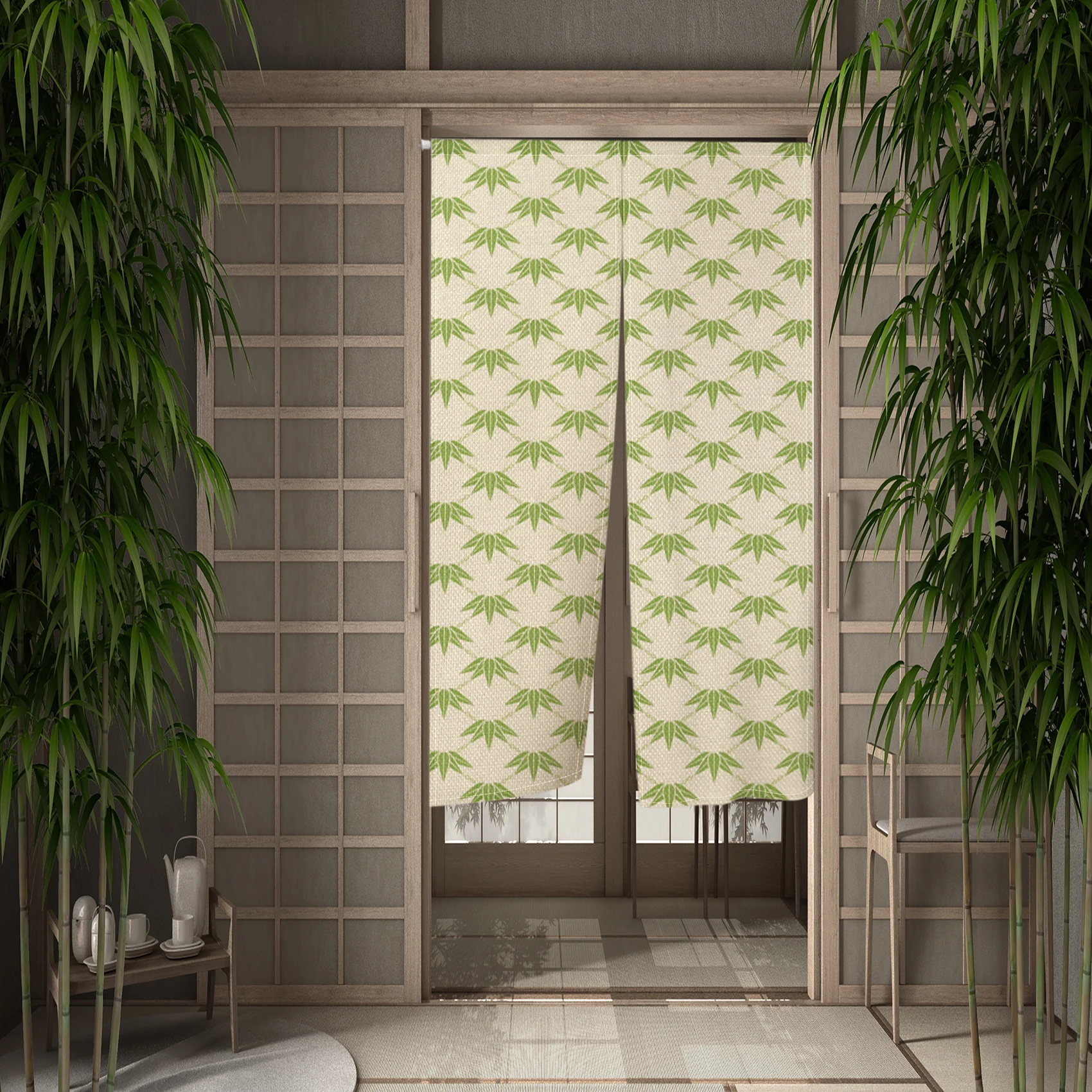 Japanese Texture Door Curtain Dining Door Partition Curtain Drape Kitchen Entrance Hanging Half-Curtain Modern Restaurant Decor