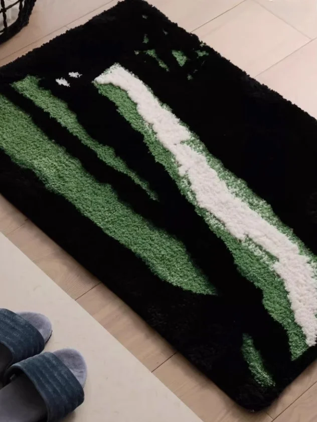 Thick Bathroom Carpet Anti-Slip Water Absorbent Door Mat Vintage Bedroom Bedside Rug Living Room Decor Foot Mat Rectangular S...