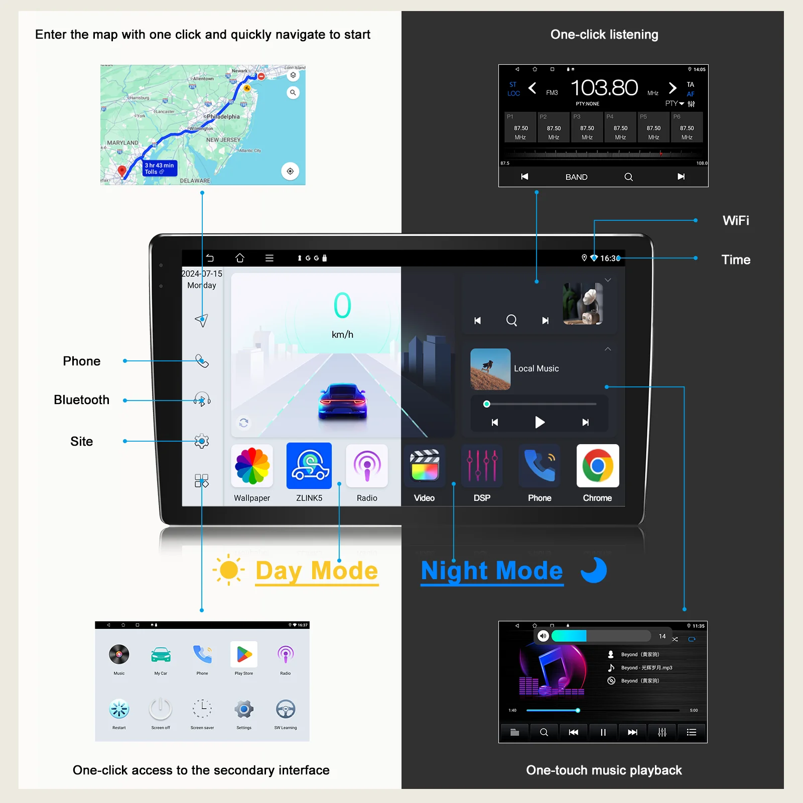 9 "Wireless CarPlay Android auto 6-128GB (8CORE) Per Toyota RAV4 2013-18 QLED Schermo Android Unità Principale di Navigazione GPS Autoradio
