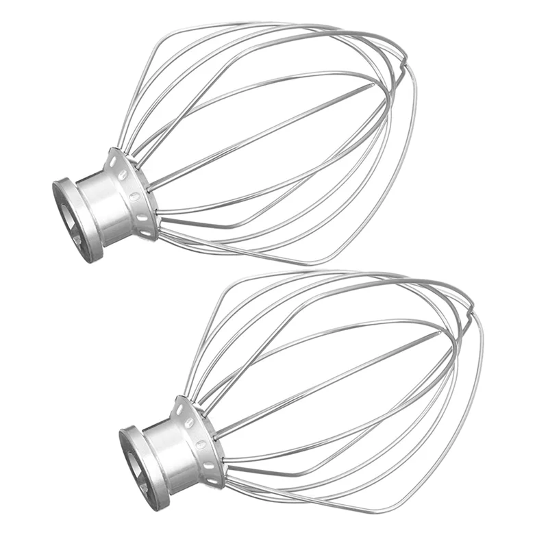 

A94E-6 Pack Stainless Steel Wire Whip Mixer Attachment For Kitchenaid K45WW Flour Cake Balloon Whisk Egg Cream Stirrer