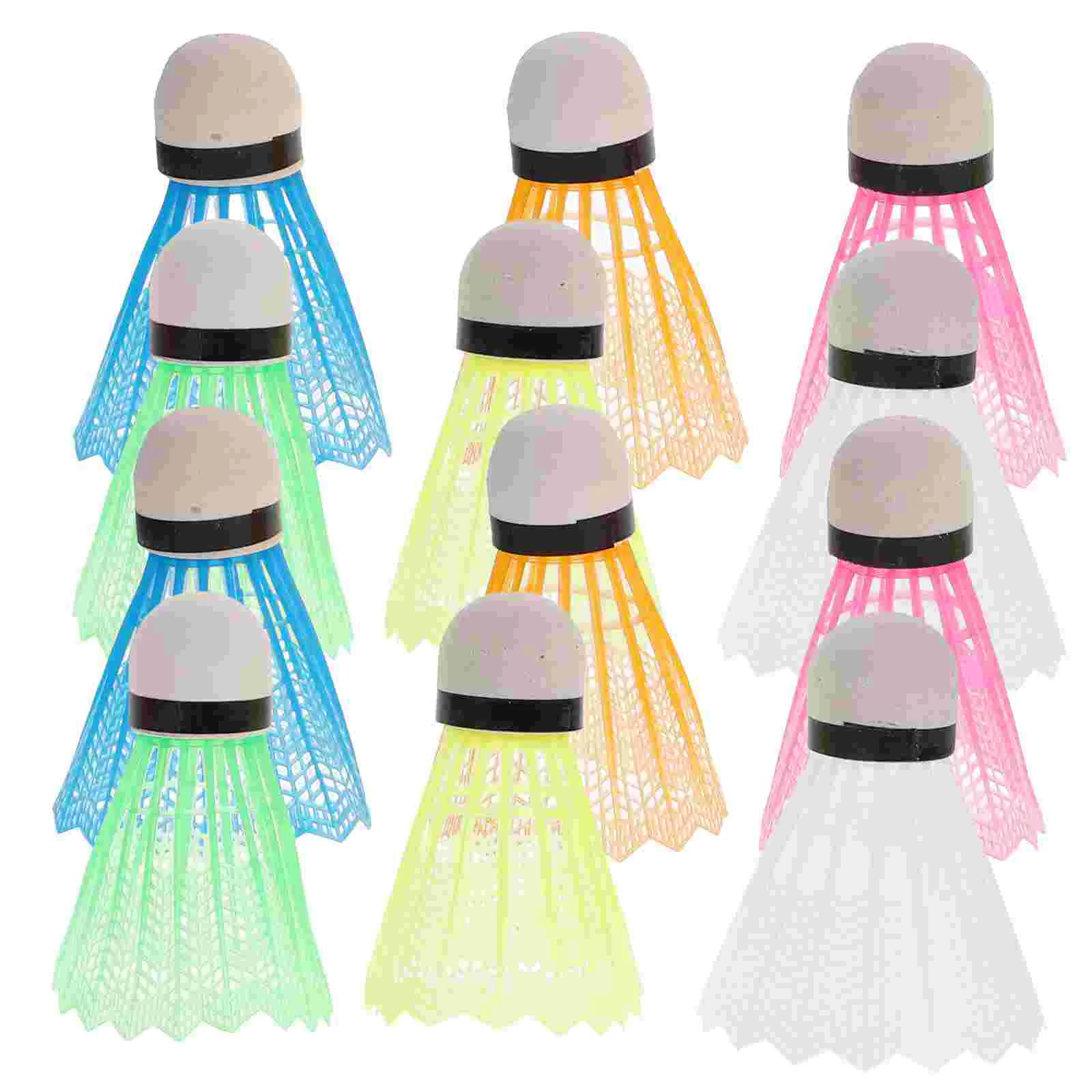 12Pcs Nylon Shuttlecocks Training Plastic Badminton with Great Stability and Durability for Sports