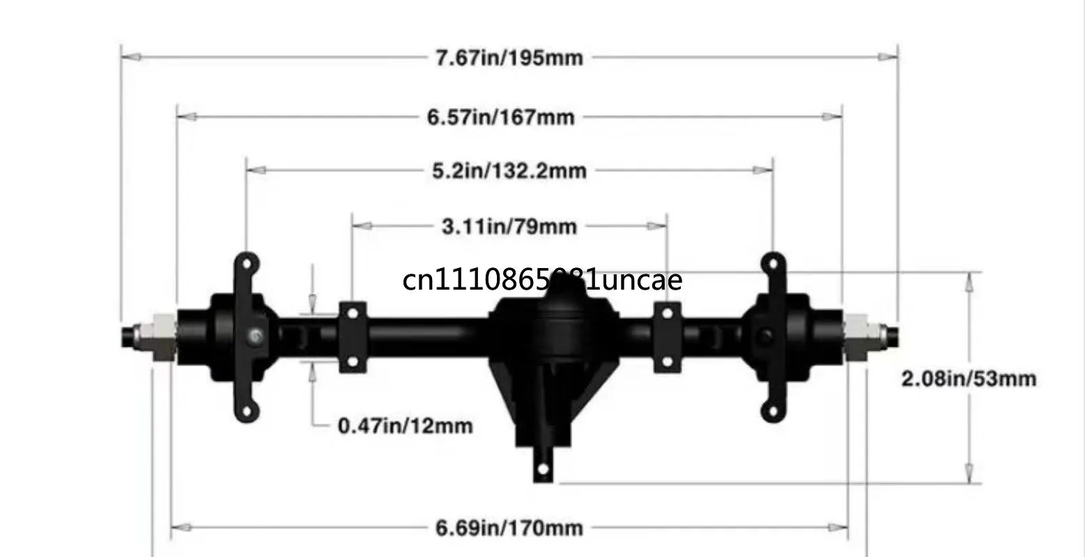 1/10 RC Crawler Axle, RC4WD D90 YOTA II Metal Front Rear Axle Assembly, Upgradе Part Without Differential