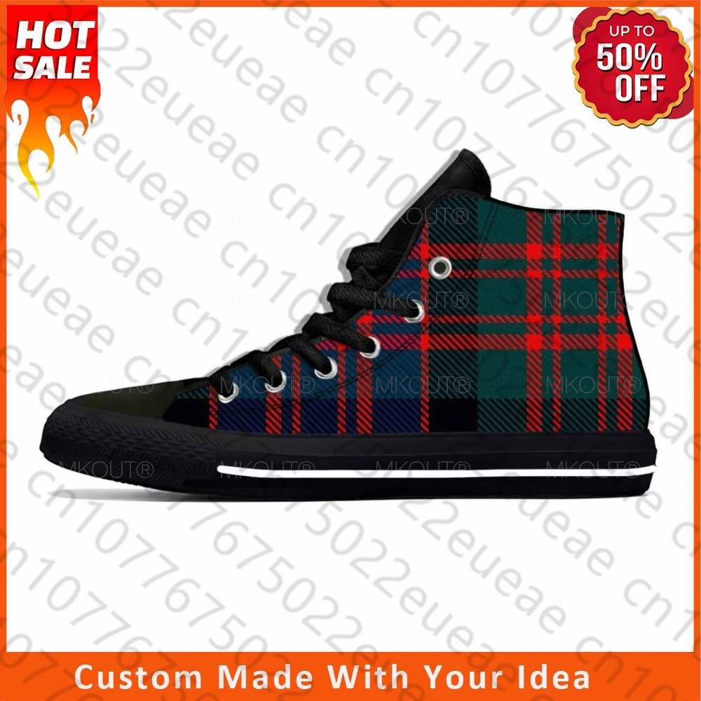 MacDonald Tartan Plaid Scottish Stewart Aesthetic Casual Cloth Shoes High Top Lightweight Breathable 3D Print Men Women Sneakers