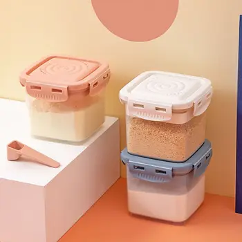 PP 우유 분말 포뮬러 디펜서 투명 BPA 프리 유아식 보관함, 스쿠프 포함, 600ml 스낵 컵 용기, 여행