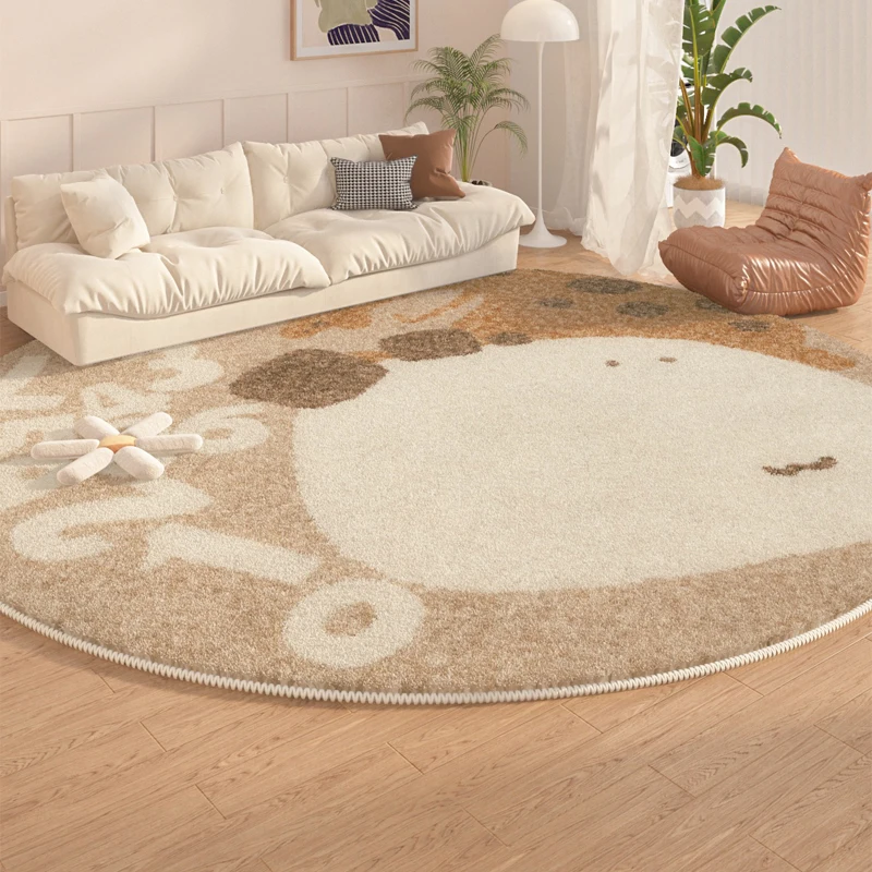 Round Living Room Rug Cute Fun Bedroom Rugs Comfortable Soft Large Area Carpet Easy Care Carpet Easy Storage Rug Alfombra Ковер