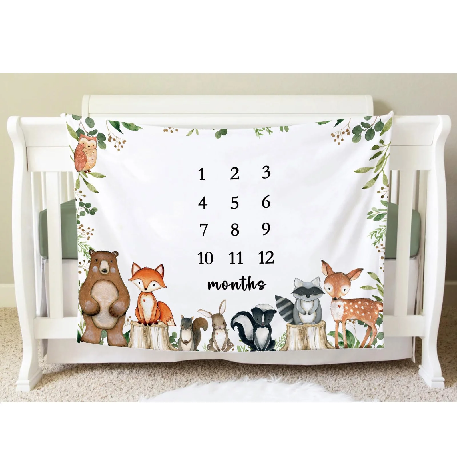 Couverture commémorative pour bébé VIKAMA Little Fresh Forest Animal, fond de photographie pour bébé, cadeau de naissance, souvenir