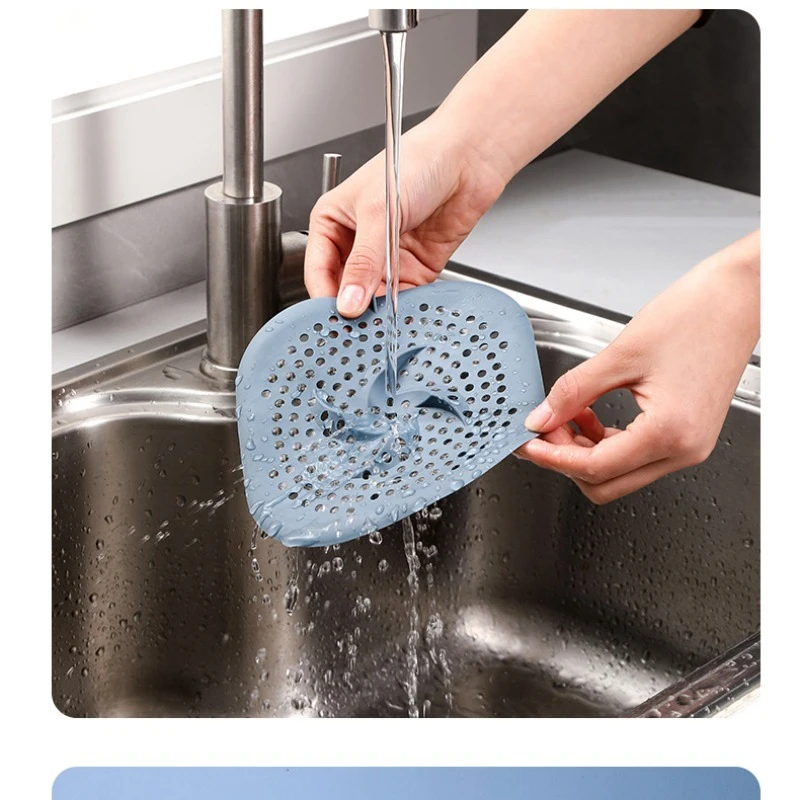 1/3/5 Pcs Silicone Floor Drain Shower Drain Anti Hair Device Bathroom Drain Outlet Sink Filter Filter Protective Cover