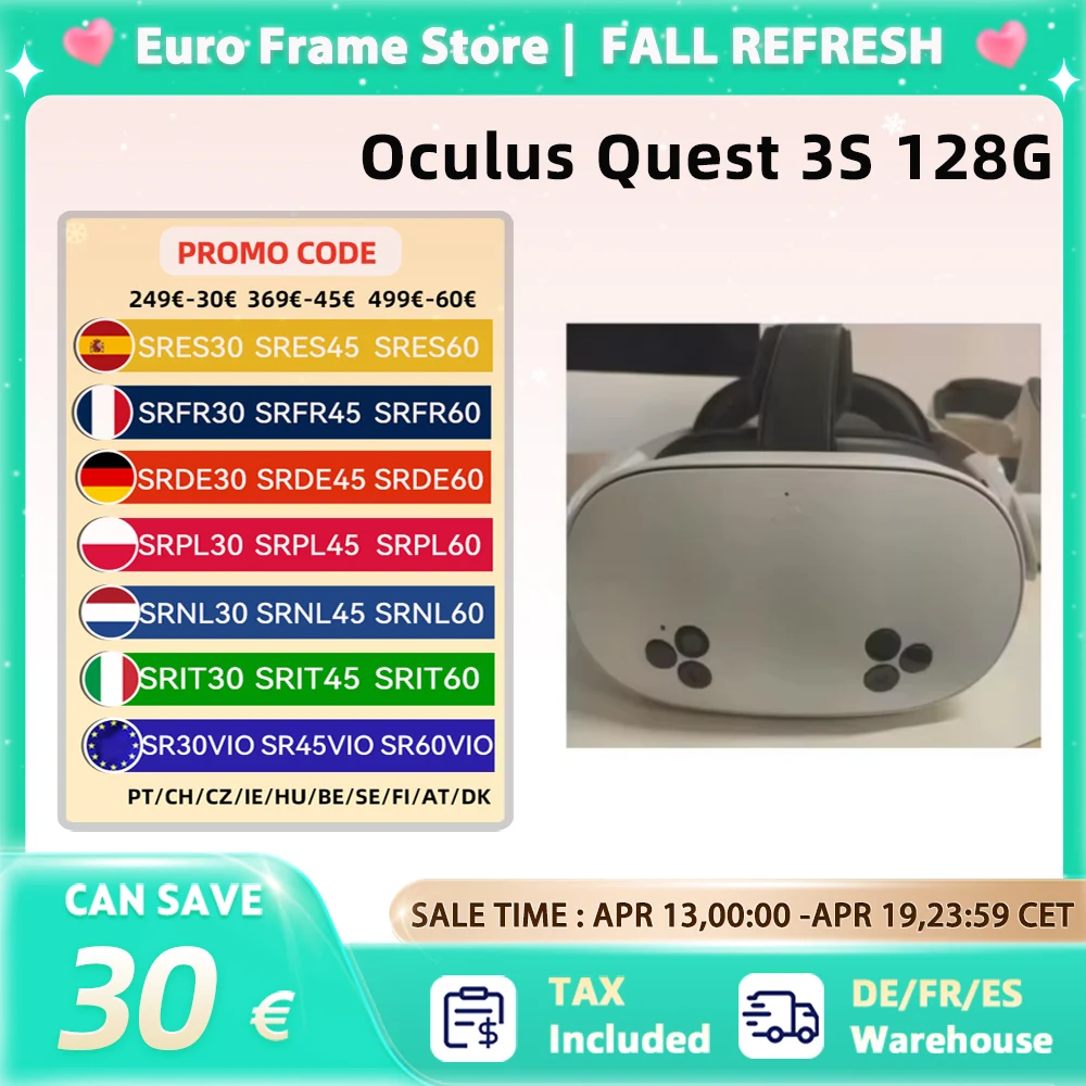 Oculus Quest3S 128G, machine tout-en-un, lunettes VR, Meta Quest3, casque intelligent à détection de mouvement VR, machine de jeu, Quest3s 128G