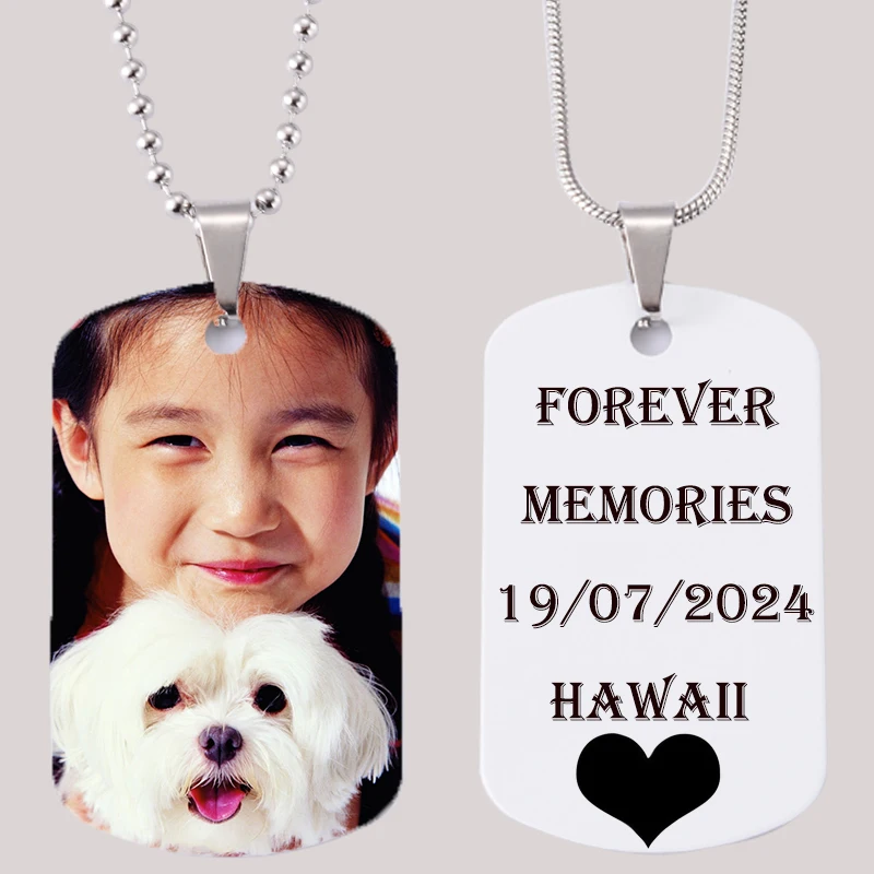 Custom TRUMP Photo Necklace for Men Women Stainless Steel Gold Dog Tag Personalized Text Engraved Memory Round Pendant