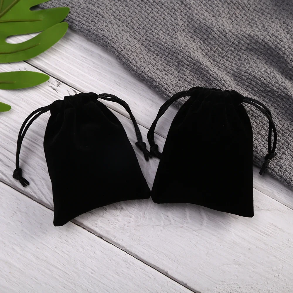 

10Pcs/Lot Small Black Velvet Bags 7x9 9x12cm Charms Earrings Jewelry Packaging Bags Wedding Drawstring Velvet Pouches Gift Bag
