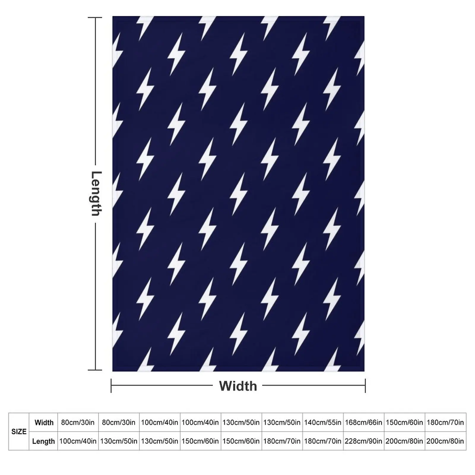 Lightning Bolts White On Navy Blue Throw Blanket Flannel Soft Beds Blankets For Baby wednesday Multi-Purpose Sofas Blankets