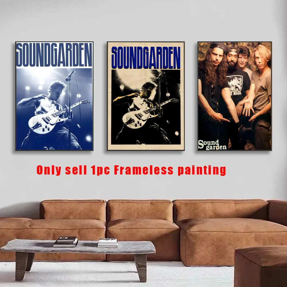 S-soundgarden BAND ROCK Poster HD Sticky Waterproof Art , Aesthetic Wall Decoration For Living Room Bedroom Bar Home