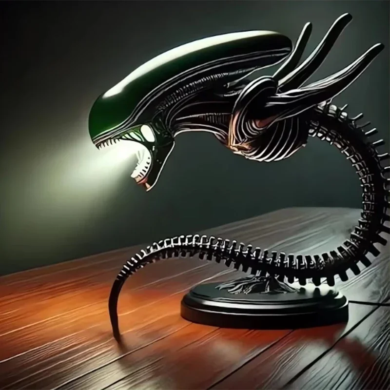 Unique Alien Creature Lamp Stand Home Bedroom Table Night Light Alien Creature Light Holder Desk Lamp Ornament Home Decoration