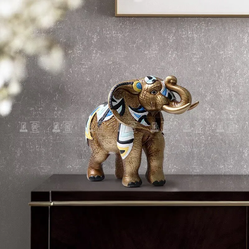Home decoration items simulated animal statues creative elephant ornaments living room TV cabinets office decorations home craft