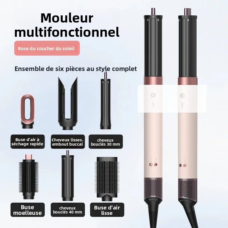 Prise UE 6-en-1 Multi Styler Fer À Friser Cheveux Brosse À Air Chaud Curling Barrel Sèche-Cheveux Professionnel Bouclés Styler 220V 1700W Air Chaud/Froid Auto Coiffure Sèche-Cheveux Électrique Brosse