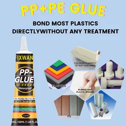 FIXWANT Klej polipropylenowy PP PE EVA POM PU Plastik Skóra Wodoodporny miękki klej Mocny klej PVC 50ML