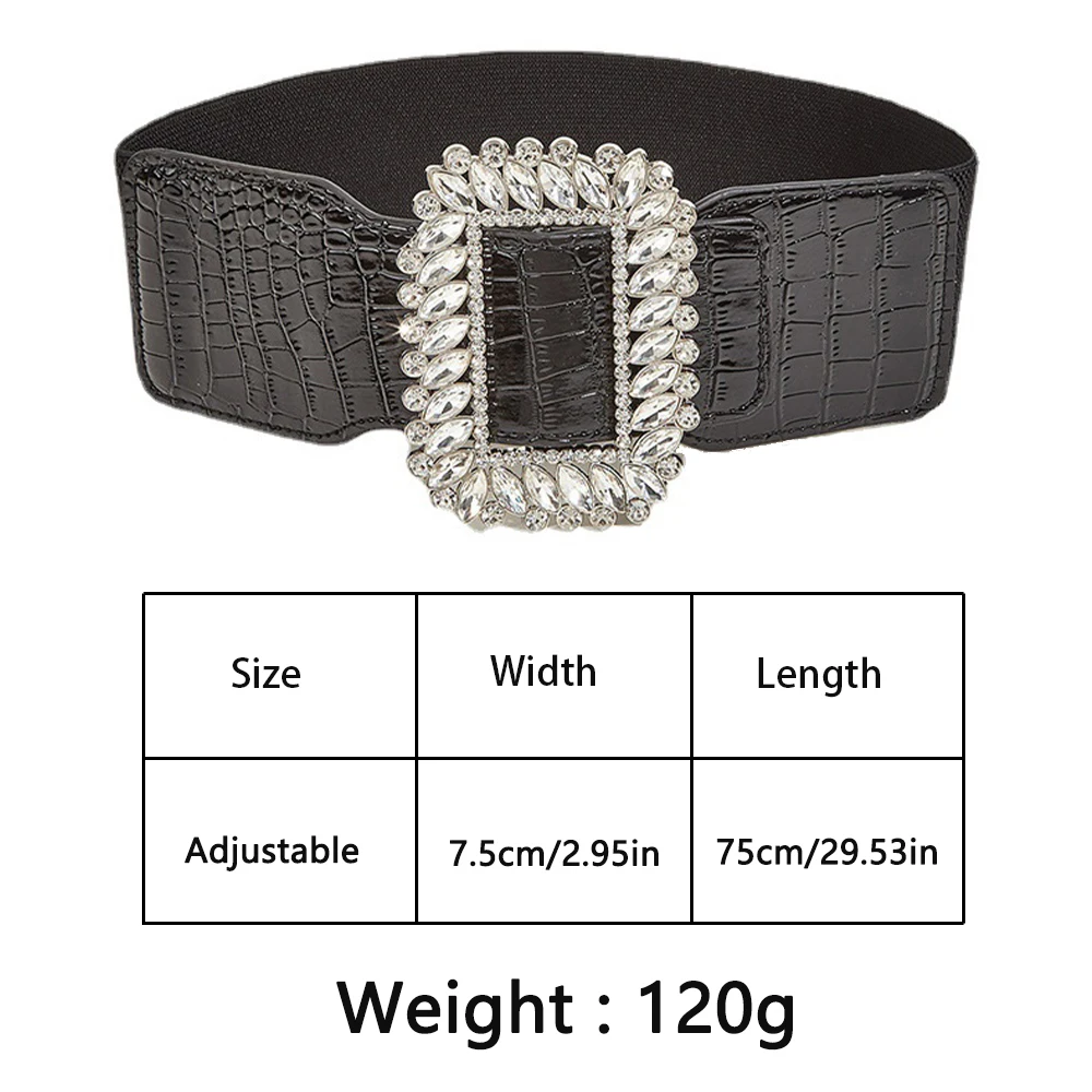 Gothic Leather Wide Corset Belt Women Vintage High Elastic Waist Belts Female Decorative Fashion Waistband Y2K Accessories