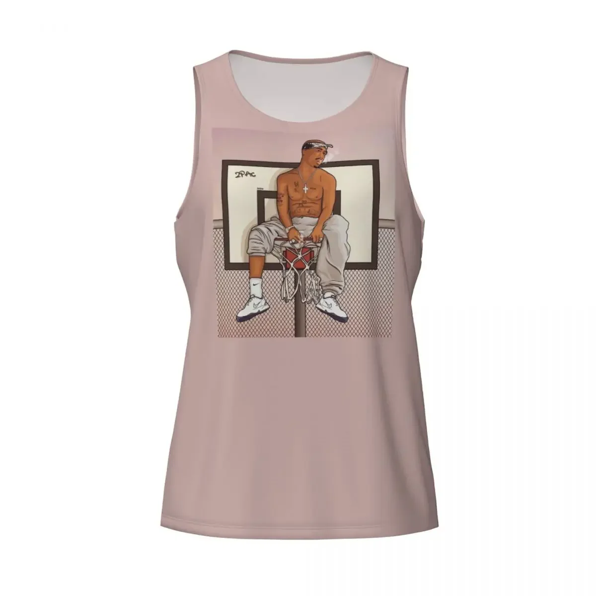 Quick Dry Rapper Tupac 2PAC Hip Hop Gym Tank Muscle Sleeveless Shirt Bodybuilding Breathable Vest