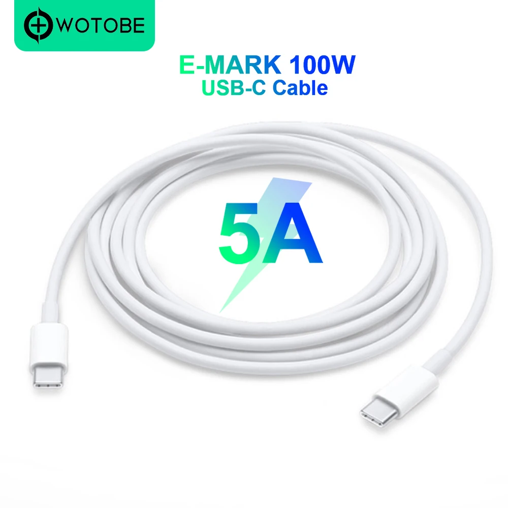 USB-C Cable 3m 5A E-MARK PD100W PPS Super Fast Charging Applicable For MacBook and 30W 45W 61W 65W 100W Type-C interface Laptops